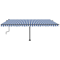 Tenda da Sole Manuale Autoportante 500x350 cm Blu/Bianca 3069856