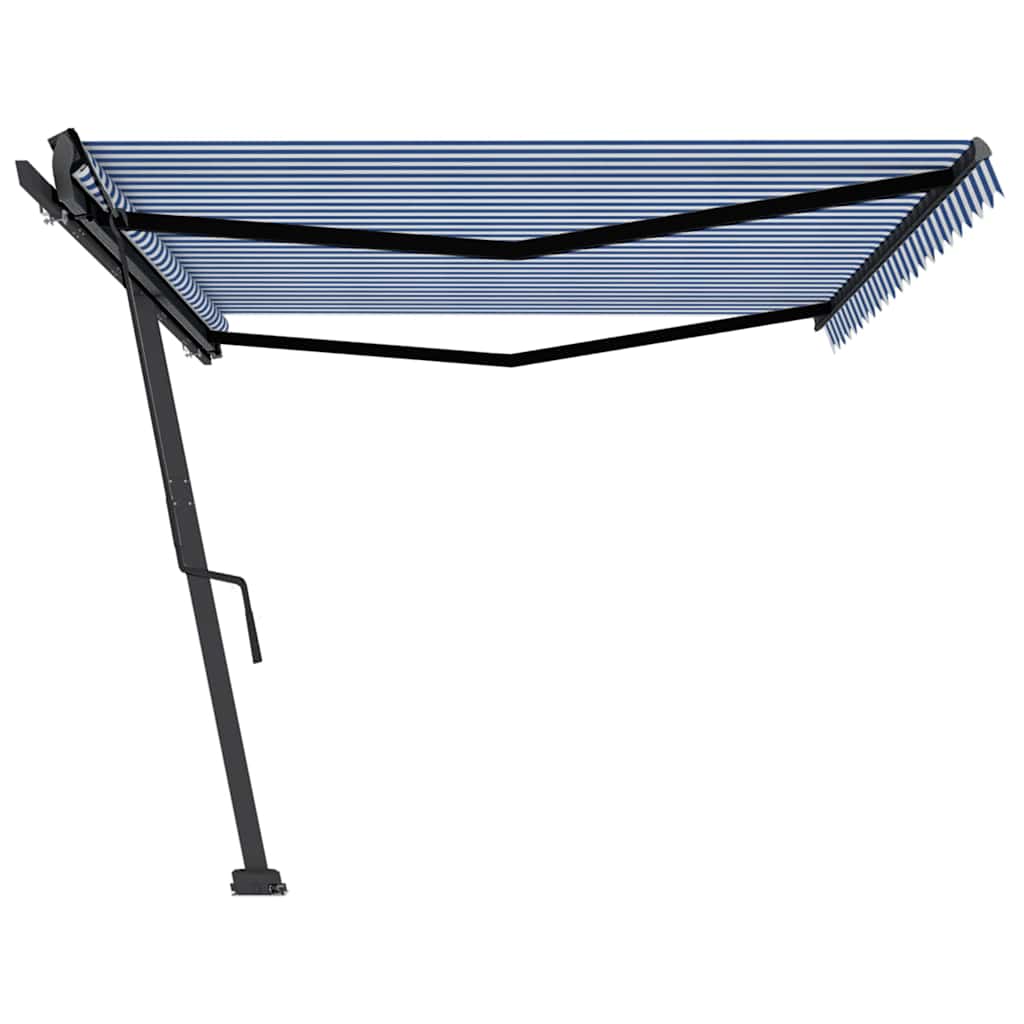 Tenda da Sole Manuale Autoportante 500x350 cm Blu/Bianca 3069856