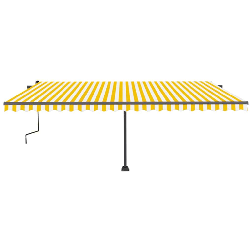 Tenda da Sole Autoportante Manuale 500x350 cm Gialla Bianca