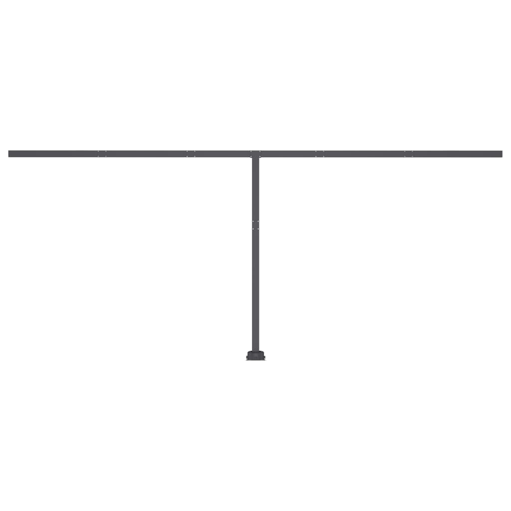 Tenda da Sole Retrattile Manuale LED 500x350 cm Blu e Bianca 3069861