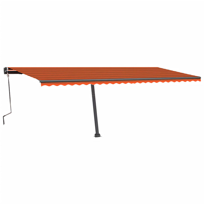 Tenda da Sole Retrattile Manuale LED 600x350 cm Arancio Marrone cod mxl 39696
