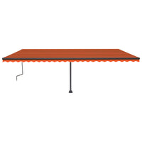 Tenda da Sole Retrattile Manuale LED 600x350 cm Arancio Marrone cod mxl 39696