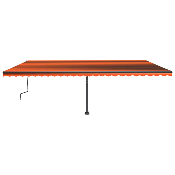 Tenda da Sole Retrattile Manuale LED 600x350 cm Arancio Marrone cod mxl 39696