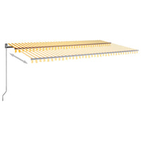 Tenda da Sole Autoportante Automatica 600x350 cm Gialla Bianca 3069888
