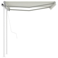 Tenda da Sole Retrattile Automatica con Pali 3x2,5 m Crema 3069907