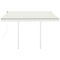 Tenda da Sole Retrattile Automatica con Pali 3x2,5 m Crema 3069907