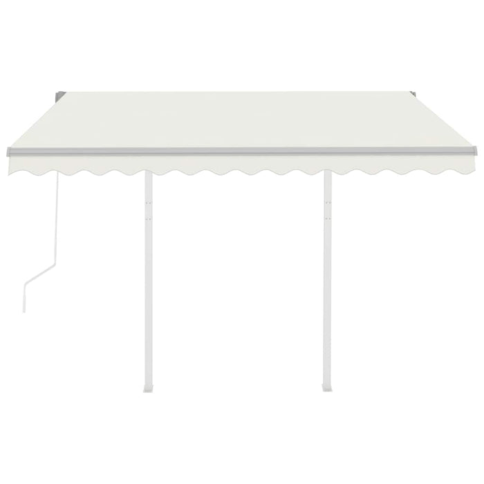 Tenda da Sole Retrattile Automatica con Pali 3x2,5 m Crema 3069907