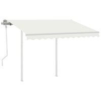Tenda da Sole Retrattile Manuale con Pali 3,5x2,5 m Crema 3069917