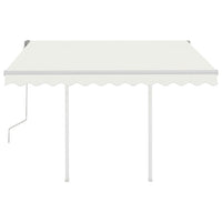 Tenda da Sole Retrattile Manuale con Pali 3,5x2,5 m Crema 3069917