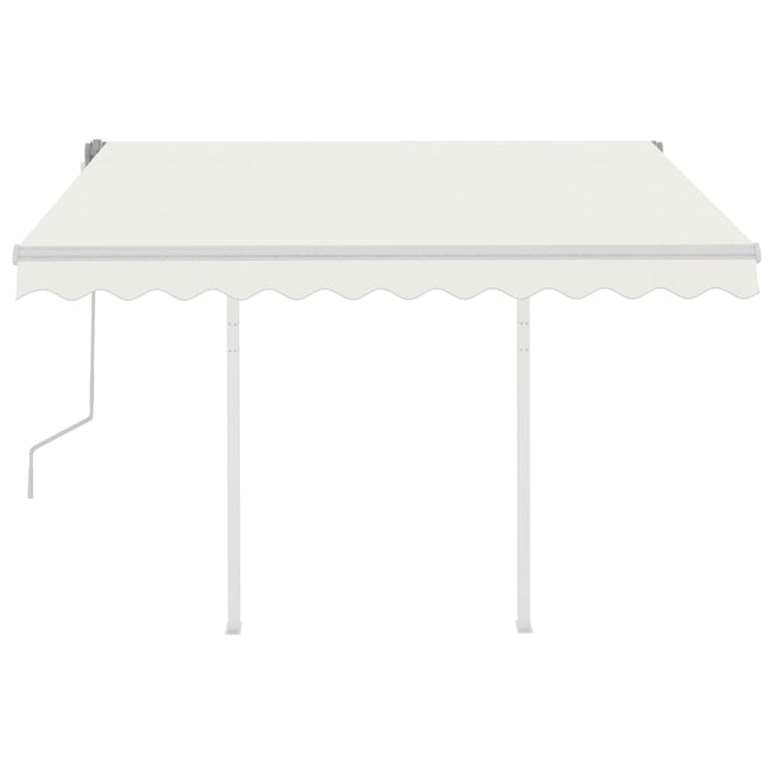 Tenda da Sole Retrattile Manuale con Pali 3,5x2,5 m Crema 3069917