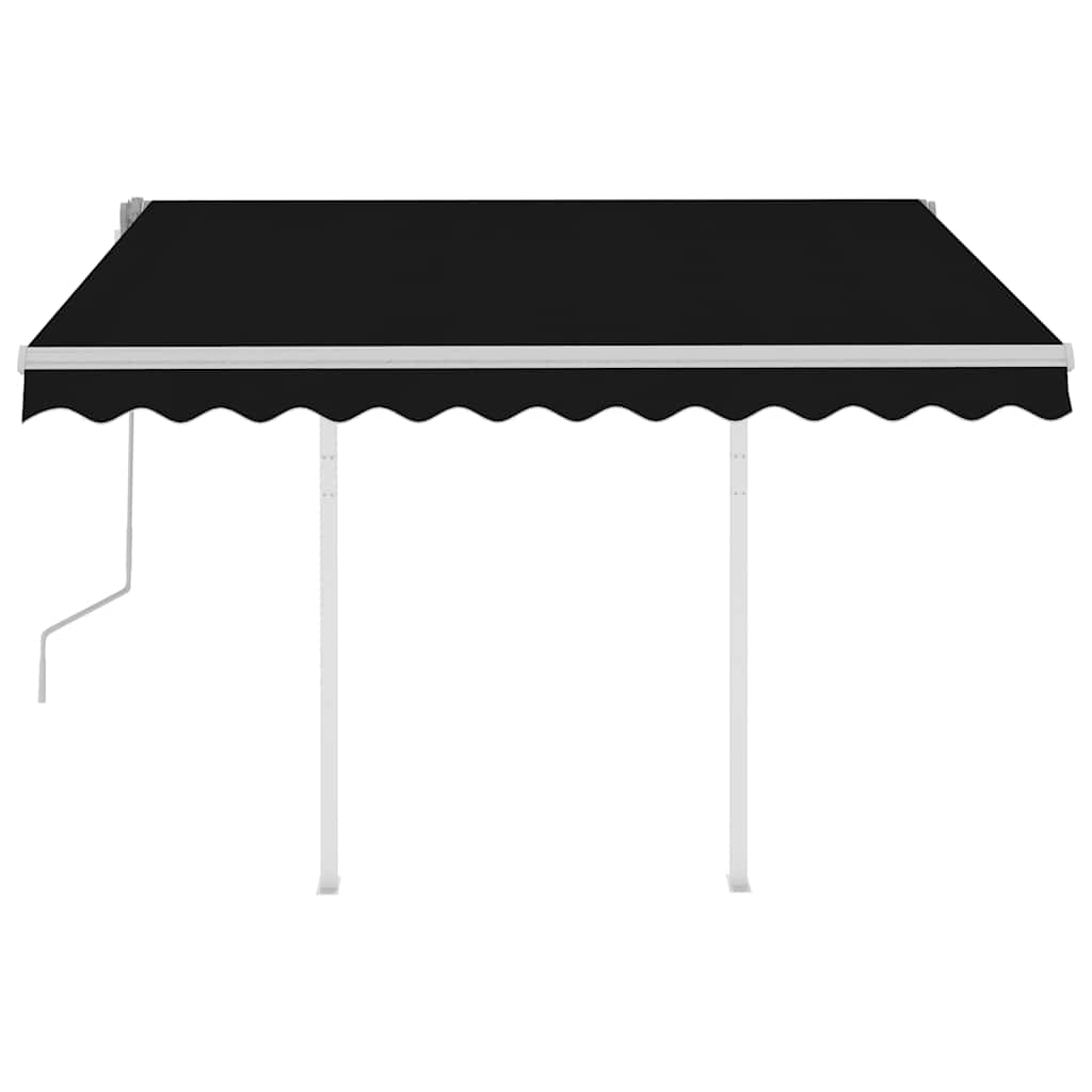 Tenda da Sole Retrattile Manuale con Pali 3,5x2,5m Antracite 3069919