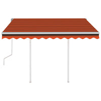 Tenda Retrattile Manuale con Pali 3,5x2,5m Arancio e Marrone 3069920