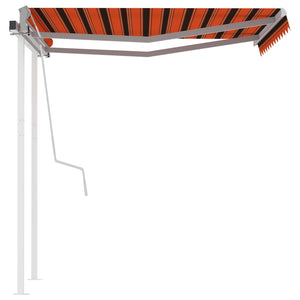 Tenda Retrattile Manuale con Pali 3,5x2,5m Arancio e Marrone 3069920