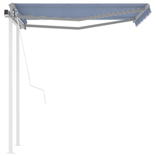 Tenda da Sole Retrattile Automatica Pali 3,5x2,5 m Blu e Bianca 3069926
