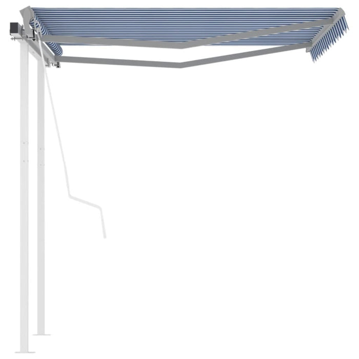 Tenda da Sole Retrattile Automatica Pali 3,5x2,5 m Blu e Bianca 3069926
