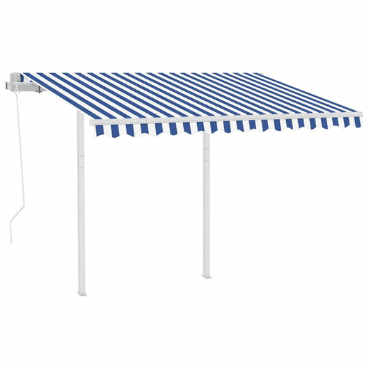 Tenda da Sole Retrattile Automatica Pali 3,5x2,5 m Blu e Bianca 3069926