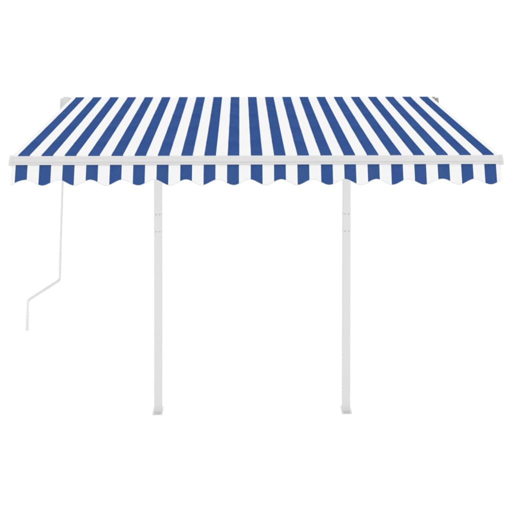 Tenda da Sole Retrattile Automatica Pali 3,5x2,5 m Blu e Bianca 3069926