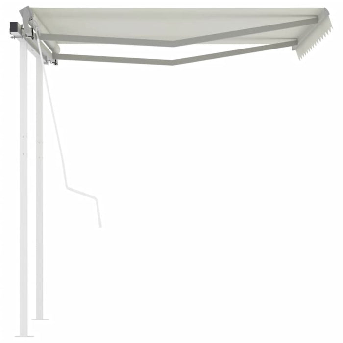 Tenda da Sole Retrattile Automatica con Pali 3,5x2,5 m Crema 3069927