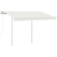 Tenda da Sole Retrattile Automatica con Pali 3,5x2,5 m Crema 3069927