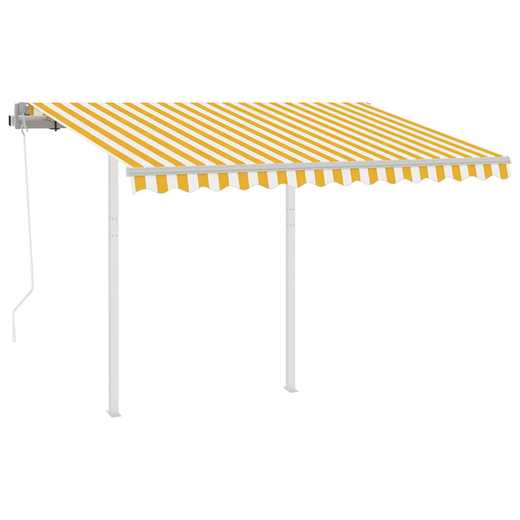 Tenda da Sole Retrattile Automatica Pali 3,5x2,5m Gialla Bianca 3069928