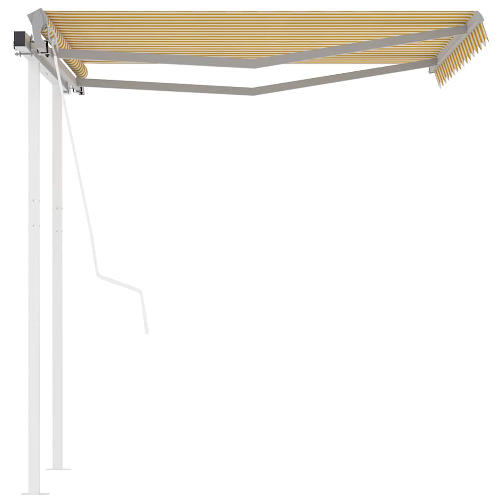 Tenda da Sole Retrattile Automatica Pali 3,5x2,5m Gialla Bianca 3069928