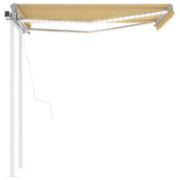 Tenda Automatica Sensore Vento e LED 3,5x2,5 m Gialla e Bianca 3069933