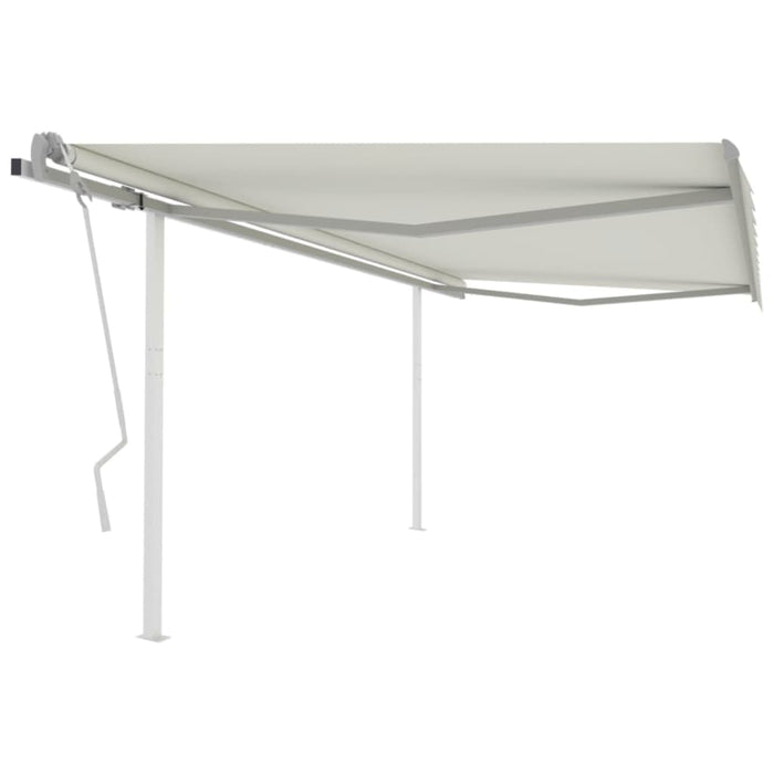 Tenda da Sole Retrattile Manuale con Pali 4,5x3 m Crema cod mxl 58482