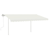 Tenda da Sole Retrattile Manuale con Pali 4,5x3 m Crema cod mxl 58482