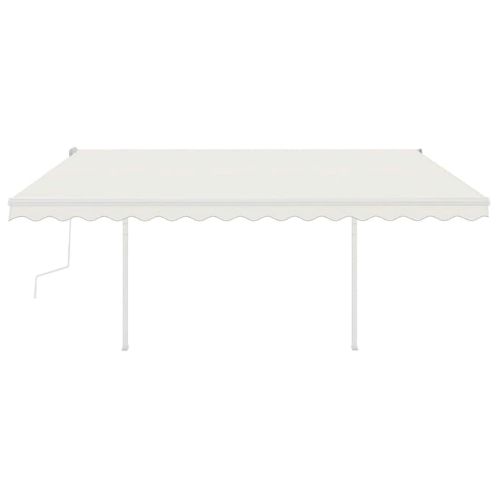 Tenda da Sole Retrattile Manuale con Pali 4,5x3 m Crema cod mxl 58482