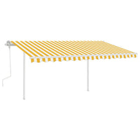 Tenda da Sole Retrattile Manuale con LED 4,5x3 m Gialla Bianca cod mxl 66423