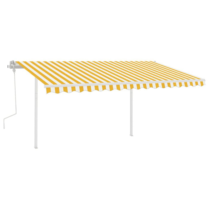 Tenda da Sole Retrattile Manuale con LED 4,5x3 m Gialla Bianca cod mxl 66423