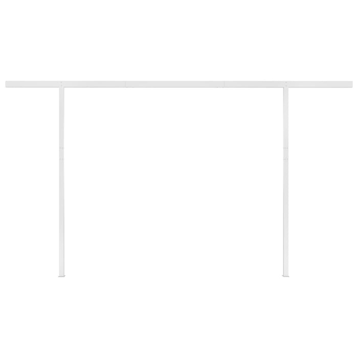 Tenda da Sole Retrattile Manuale LED 4,5x3 m Arancione Marrone 3069965