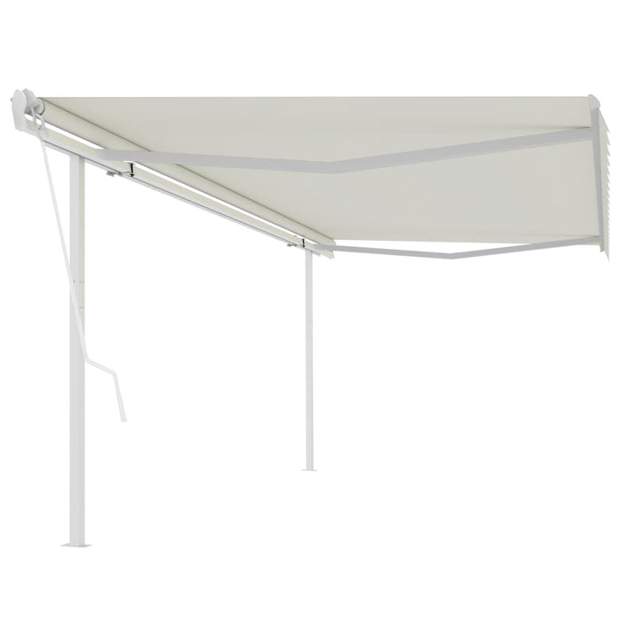 Tenda da Sole Retrattile Automatica con Pali 5x3 m Crema cod mxl 56174