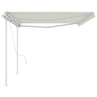Tenda da Sole Retrattile Automatica con Pali 5x3 m Crema cod mxl 56174