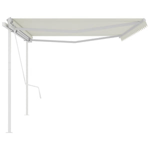 Tenda da Sole Retrattile Automatica con Pali 5x3 m Crema cod mxl 56174