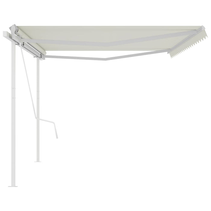 Tenda da Sole Retrattile Automatica con Pali 5x3 m Crema cod mxl 56174