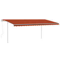 Tenda Retrattile Automatica con Pali 5x3 m Arancio e Marrone