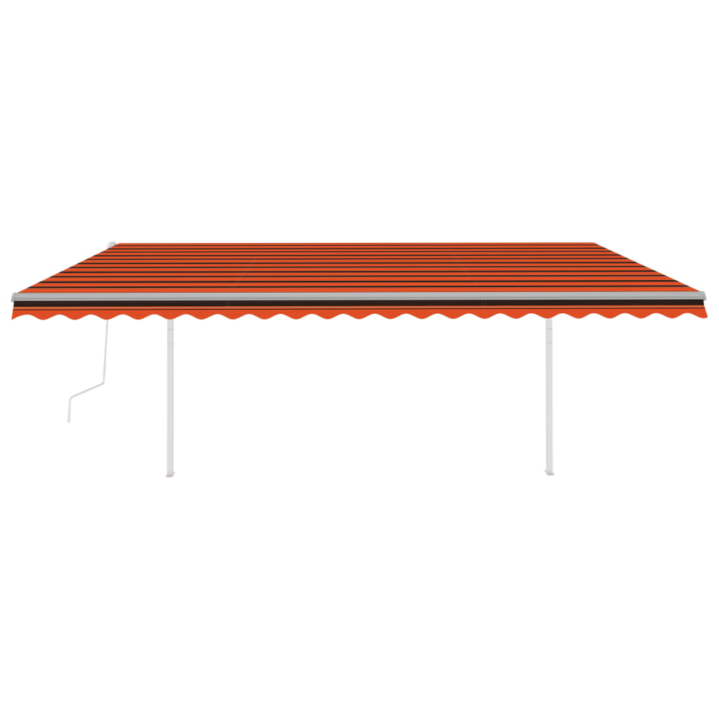 Tenda Retrattile Automatica con Pali 5x3 m Arancio e Marrone
