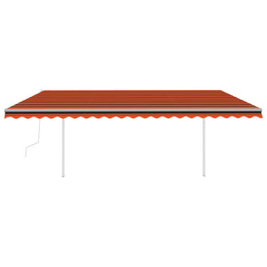 Tenda Retrattile Automatica con Pali 5x3 m Arancio e Marrone