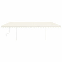 Tenda da Sole Retrattile Manuale con Pali 6x3m Crema 3069997