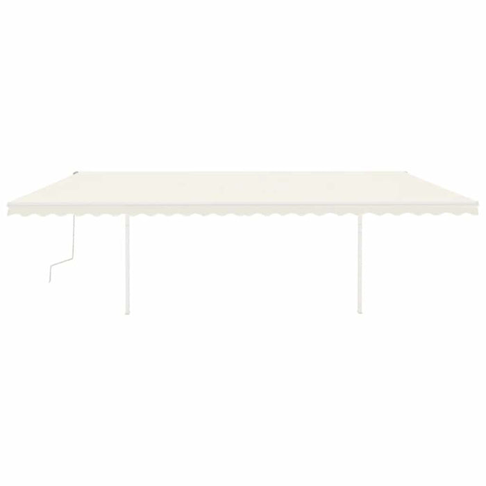 Tenda da Sole Retrattile Manuale con Pali 6x3m Crema 3069997