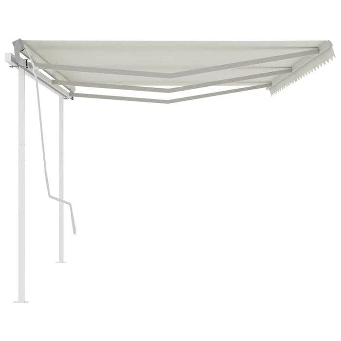 Tenda da Sole Retrattile Manuale con Pali 6x3m Crema 3069997
