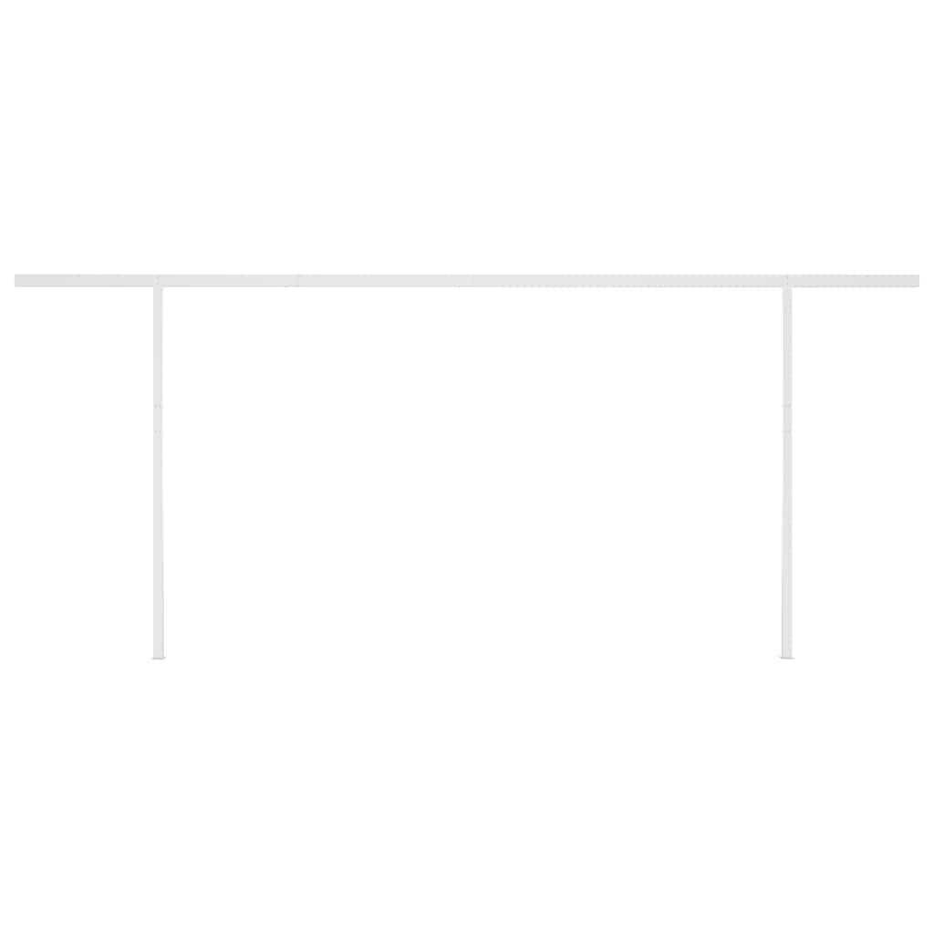 Tenda da Sole Retrattile Manuale con Pali 6x3m Crema 3069997