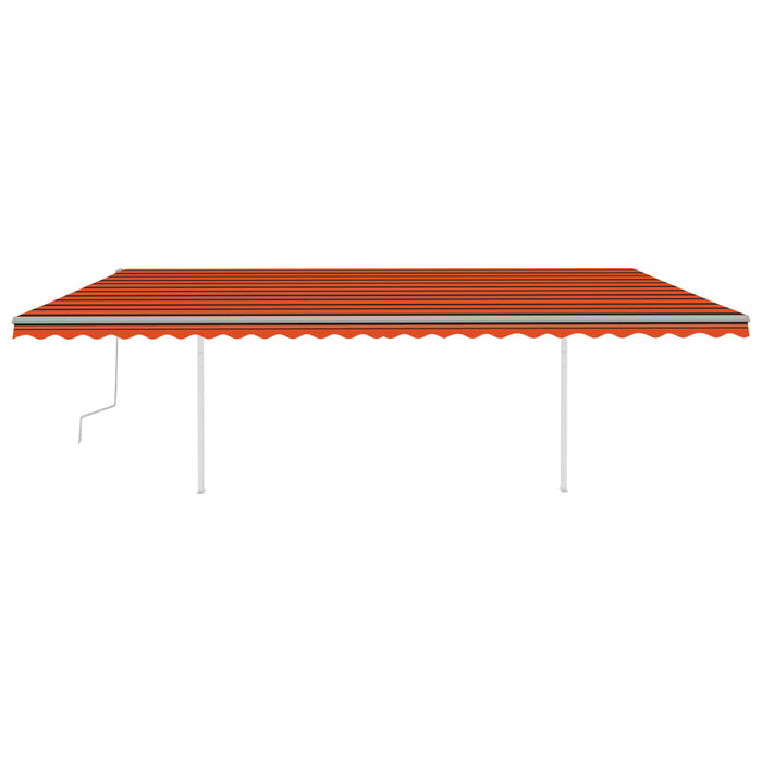 Tenda da Sole Retrattile Manuale con Pali 6x3 m Arancio Marrone 3070000