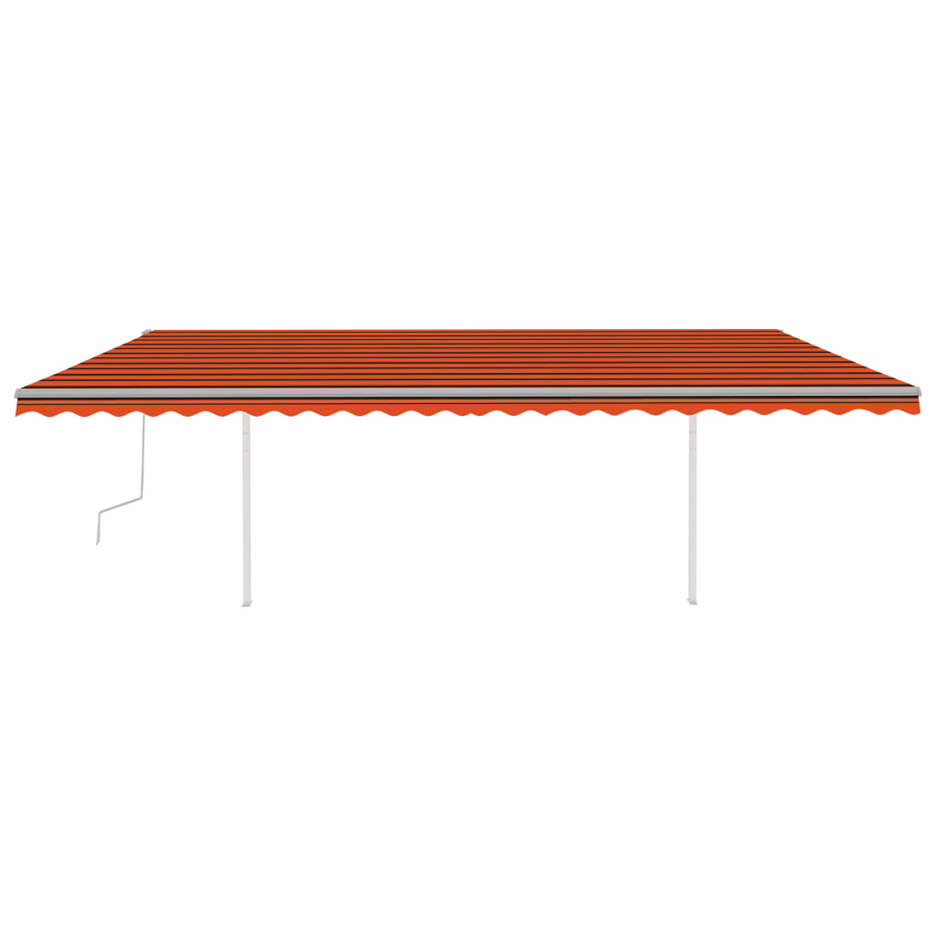 Tenda da Sole Retrattile Manuale con LED 6x3 m Arancio Marrone cod mxl 43789