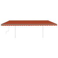 Tenda da Sole Retrattile Manuale con LED 6x3m Arancione Marrone 3070005