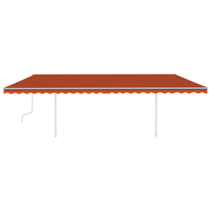 Tenda da Sole Retrattile Manuale con LED 6x3m Arancione Marrone 3070005
