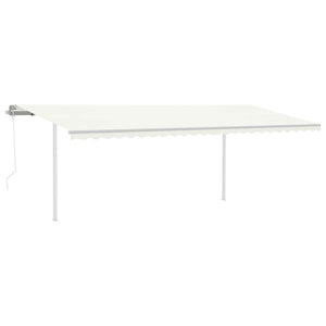 Tenda da Sole Retrattile Automatica con Pali 6x3 m Crema 3070007