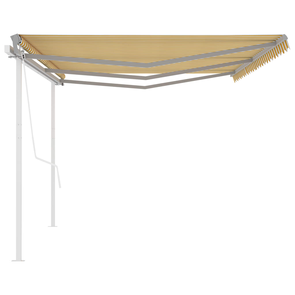 Tenda da Sole Retrattile Automatica Pali 6x3 m Gialla e Bianca 3070008