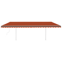 Tenda da Sole Retrattile Automatica Pali 6x3 m Arancio Marrone 3070010
